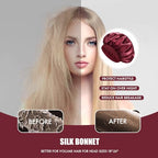 Satin Silk Bonnet for Sleeping, Double Layer Silk Sleep Cap for Men & Women, Soft Satin Lined Bonnet for Natural & Curly Hair(Red)