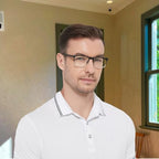 cyangander 4-Pack Mens Reading Glasses Computer Reading Fashionable Frame Blue Light Blocking,Full Frame Readers Anti UV/eye fatigue(+1.5x Magnification Strength)