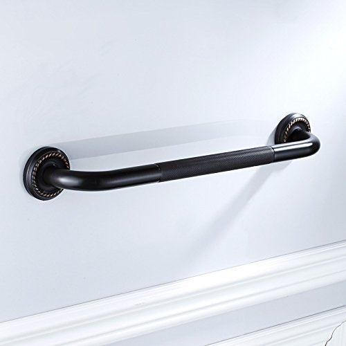 700Brass 18-Inch Grab Bar Featuring Anti-Slip Handrail, Solid Brass, Oil Rubbed Bronze, Heavy-Duty Construction Armrest, Bathroom Bathtube Shower Safety Rail
