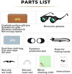 BIJIA 3X Opera Binocular Glasses,Hands-Free Lazy Glasses Binoculars Lightweight for Fishing,Bird Watching,Tv,Sports,Concerts,Theater,and Sightseeing,for Adults Men Women(Upgraded HD Green Film)