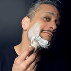 Luxury Shaving Brush for Men by VIKINGS BLADE, Ultra Heavy Acrylic & 316L Steel Handle, Super Strong Knot Backbone, Minimal Shedding, Fast Lather, Extremely Smooth & Plush on Skin (White Knight)