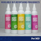 Pet MD Body Spray for Dogs & Cats, Deodorizing Dog Perfume Reduces Static & Eliminates Odor - Long-Lasting Pet Cologne Spray for Dogs - Cherry Blossom