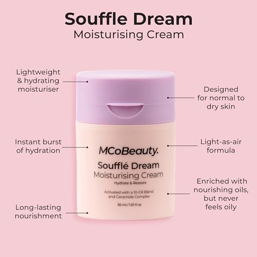 MCoBeauty Souffle Dream Moisturizing Cream, Nourishing Hydration for Supple Skin, Vegan, Cruelty Free Cosmetics