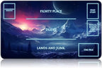 for MTG Game Playmat, for Magic TCG Rubber Play mat,Tabletop Card Playmats with Smooth Surface,Trading Card Inked Game Mat with White Zones,Battle Game,Snow Mountain Moon