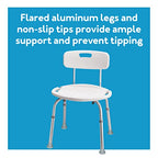 Carex Shower Chair With Back, Bath Chair and Shower Seat For Elderly, Handicap, and Disabled, 350lbs, Easy Assembly