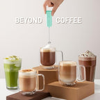 Powerful Milk Frother Wand - Mini & Mighty Handheld Drink Mixer - Portable Coffee Frother For Latte, Cappuccino, Matcha, Hot Chocolate, Creamer - Mint