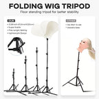 Neverland Beauty & Health 23 Inch Wig Stand Tripod with Head,Wig Head Stand with Mannequin head,Mannequin Head Stand with Canvas Head for Wigs,Manikin Head Set for Wigs Making Display