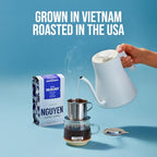 Nguyen Coffee Supply - Truegrit Robusta: Medium Roast Ground Coffee Beans, Vietnamese Single Origin, Direct Trade, Low Acid with High Caffeine Content, Roasted in Brooklyn [12 oz Bag]