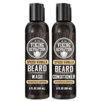 Viking Revolution Beard Wash and Beard Conditioner for Men with Argan Oil and Jojoba Oil - Beard Softener and Strengthener Beard Care Beard Shampoo and Conditioner with Beard Oil (5oz, Spiced Vanilla)
