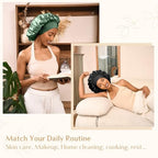 YANIBEST Satin Bonnet for Sleeping Women Double Layer Hair Silk Bonnets for Sleeping with Elastic Band