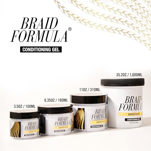 EBIN NEW YORK Braid Formula Conditioning Gel, Super Hold, 11 Oz | Great for Braiding, Twisting, Edges, No Residue, No Flaking, Strong Hold, High Shine, Smoothing with Clean, No Build-up