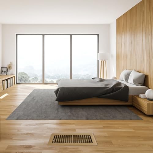 VOISEN Floor Register 4x10, 4 Pack Brown Floor Vent Covers,Heavy Duty Steel Walkable Floor Vents,Vent Covers for Home Floor