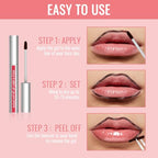 Lip Liner - Lip Liner Stain, Peel Off Lip Stain, Long Lasting Lip Stain Peel Off with Natural Finish, Easy to Use, Waterproof, Smudge-proof, Transfer-proof, Highly Pigmented Color, Rose