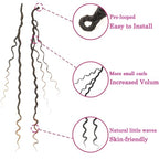 8 Packs Curly Boho Braids Faux Locs Crochet Hair, 18 Inch Goddess Locs Crochet Hair, Hippie Locs, Hair Extensions (18 Inch, 8 Packs, 4#)