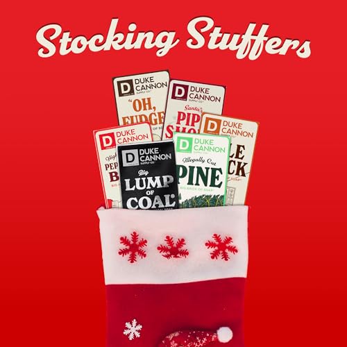 Duke Cannon Supply Co. Big Brick of Soap Bar For Men - Big Lump of Coal, Santa's Pipe Smoke, Highly Regiftable Peppermint Bark, Holiday Variety, 10 oz. (3 Pack)