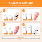 modelones Nail Art Brushes, Super Fine Thin Liner Nail Brush Set Sizes 7/11/15/20mm for Nail Gel Polish Painting Designs with Acrylic Rhinestone Handle Gift For Women