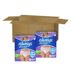 Always Discreet Adult Incontinence Underwear for Women and Postpartum Underwear, Small/Medium, Up to 100% Bladder Leak Protection, 84 Count (2 Packs of 42)