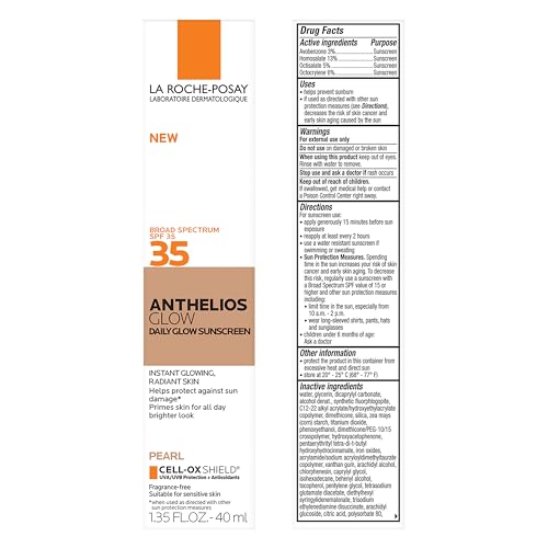 La Roche-Posay UV Glow Light Sunscreen SPF 35, Glow Sunscreen for Face, Broad Spectrum Superior Protection, Lightweight Hydrating Formula, Enhances Immediate Radiance & Delivers All-Day Glow