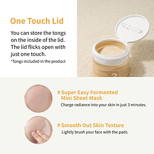 numbuzin No.3 Toner Pads | Radiance Glowing Jumbo Essence Pad | Clear Glass Skin, Texture Care | Biodegradable Vegan Pads, Fermented Ingredients, Niacinamide | 70 pads/5.07 fl. oz.