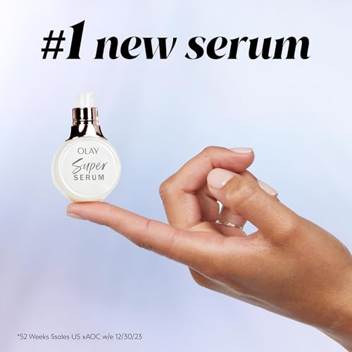 Olay Super Serum Trial Size 5-in-1 Lightweight Resurfacing Face Serum, 0.4 fl oz, Smoothing Skin Care Treatment with Niacinamide, Vitamin C, Collagen Peptide, Vitamin E, and AHA