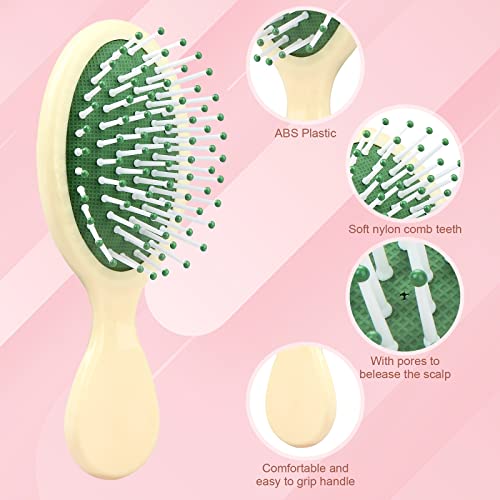 ANSLCA Bulk Mini Brush Set - 28 Pack: 14 Travel Mini Brushes + 14 Wide Detangling Mini Combs for Wet/Dry Hair (Stylish Colorful)