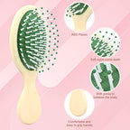 ANSLCA Bulk Mini Brush Set - 28 Pack: 14 Travel Mini Brushes + 14 Wide Detangling Mini Combs for Wet/Dry Hair (Stylish Colorful)