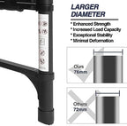 BOCOM 12.5 FT Aluminum Telescoping Ladder, Lightweight Multi-Purpose Collapsible Extension with 2 Triangle Stabilizers, Heavy Duty 330 lbs Max Capacity, Ideal for Home, RV, and Outdoor Work Black