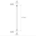OFFO Shower Head Extension Arm, Brushed Nickel 16 in Shower Arm Extension Shower Head Extender Made of 305 Stainless Steel Shower Pipe Extension
