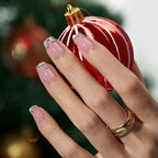 BTArtbox Press On Nails Short Square - Sliver Designed Press On Nails, 3D Sliver Foil Glue On Nails for Women Gifts, Natural Fake Nail with Glue, Glue On Nails in 15 Sizes, Snow Queen
