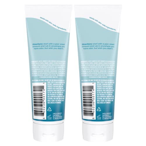 Lume Whole Body Deodorant - Invisible Cream Tube - 72 Hour Odor Control - Aluminum Free, Baking Soda Free, Skin Safe - 3.0 ounce (Pack of 2) (Unscented)