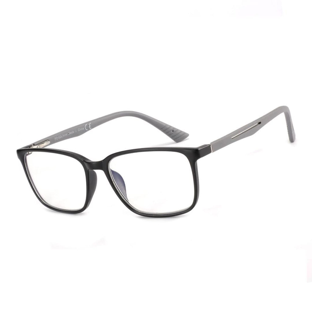 BLUEMOKY Blue Light Reading Glasses for Men，Sport Square Frame Readers, Anti Glare Computer Glasses(Black,2.00)
