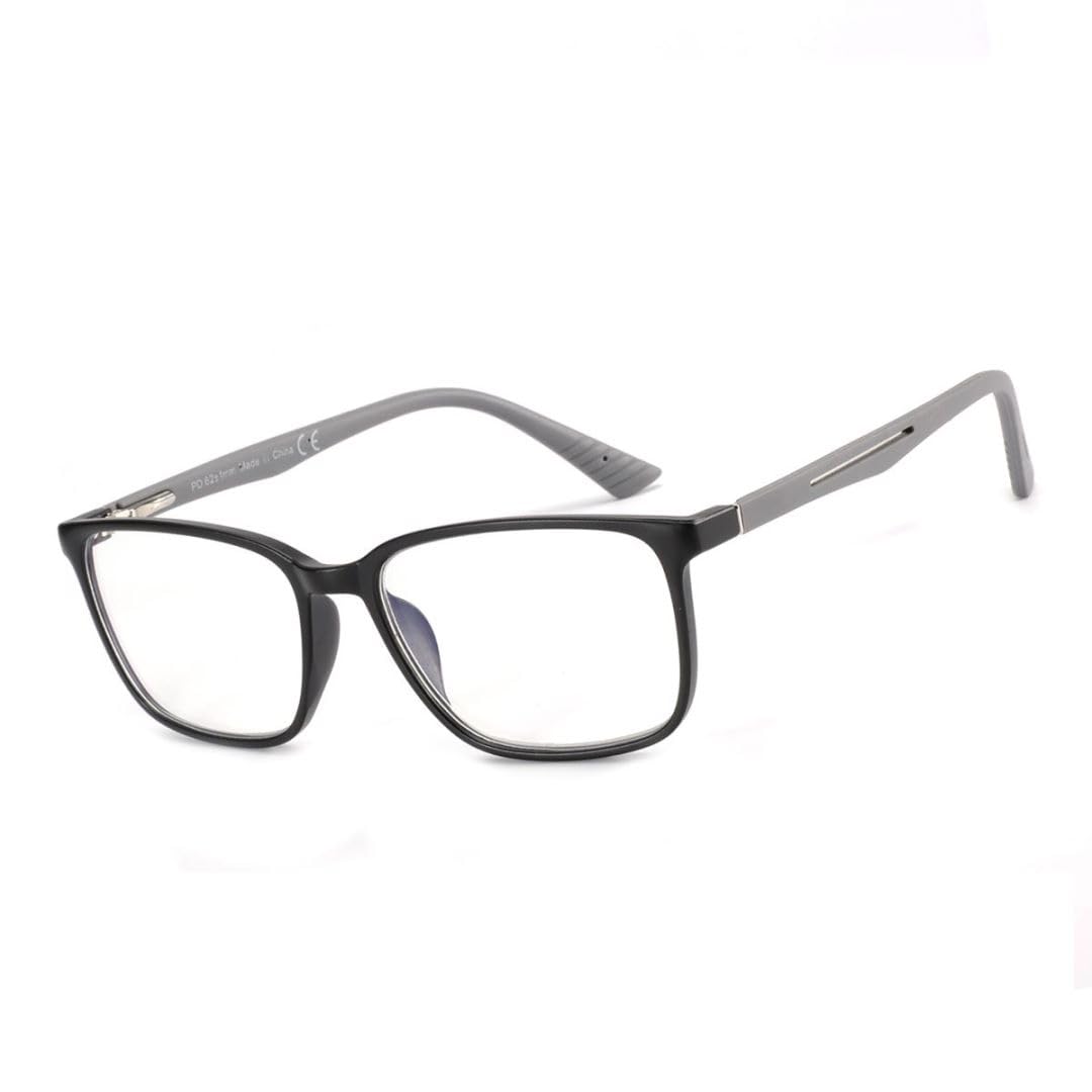 BLUEMOKY Blue Light Reading Glasses for Men，Sport Square Frame Readers, Anti Glare Computer Glasses(Black,2.00)
