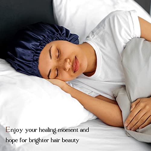 YANIBEST Double Layer Satin Bonnet Silk Bonnet Adjustable Hair Bonnet for Sleeping Hair Bonnets for Women Curly Natural Hair