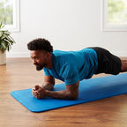 Amazon Basics 1/2 Inch Extra Thick Exercise Yoga Mat with Carrying Strap, Cushioned Support, for Fitness and Gym Workouts, Blue