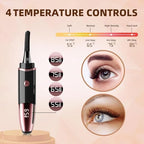 Heated Eyelash Curlers - Fast Heat up Within 10s - 24 Hours Long Lasting - Rechargeable Electric Eyelash Curler with Type-C, with 4 Heating Modes Anti-Burn Mini Lash Curler with LED Display-Black