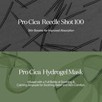VT COSMETICS Pro Cica Reedle Shot 100 2-Step Hydrogel Mask(34.5gx4ea), Intensive Calming, Exosome Centella Asiatica, Blemish Relief, Overnight Melting Mask, Korean Facial Mask