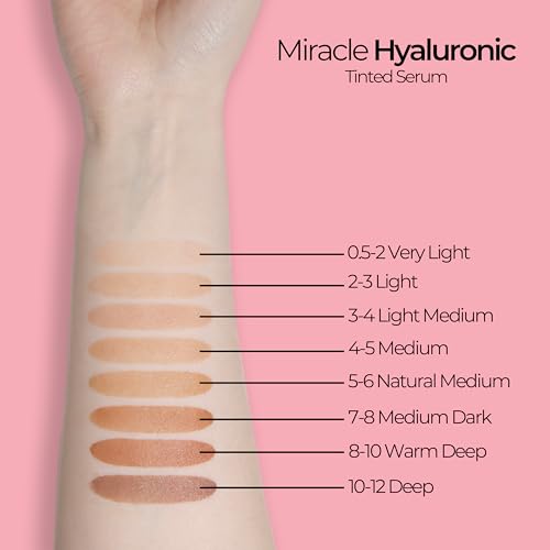 MCoBeauty Miracle Hyaluronic Tinted Serum, 3-4 Light/Medium, Hydration & Glow for Radiant Skin, Vegan, Cruelty Free Cosmetics