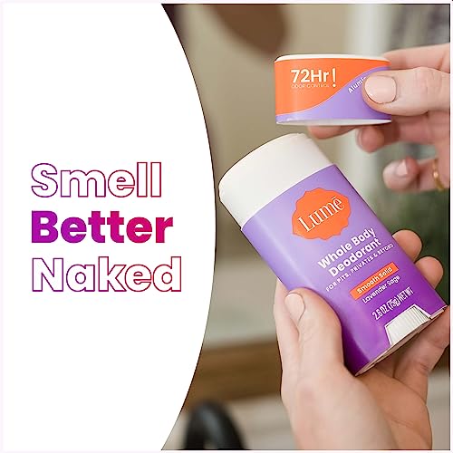 Lume Whole Body Deodorant - Smooth Solid Stick - 72 Hour Odor Control - Aluminum Free, Baking Soda Free and Skin Loving - 2.6 Ounce (Pack of 3) (Lavender Sage)