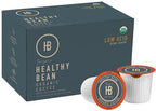 Healthy Bean Low Acid Coffee Pods - USDA Organic, Mold-Free, Superfood Infused Single Serve Coffee Pods - Clean, Gentle on Stomach, Smooth and Rich Flavor - Semi-Dark Roast Coffee Capsules, 12 Pack