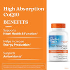 Doctor's Best High Absorption CoQ10 200mg with BioPerine Supplement - Coenzyme Q10 Softgels for Heart Health & Antioxidant Support, CoQ10 200 mg for Women & Men, Non GMO - 60 Veg Softgels