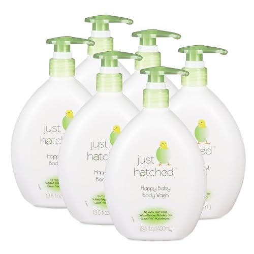 Happy Baby Body Wash Multi-Pack - Gentle Bath + Body Cleanser, Huggable Yummy Fragrance for Newborns, Hypoallergenic, No Yucky Stuff & Harsh Ingredients, 13.5 fl oz (6 Pack)