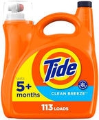 Tide Liquid Laundry Detergent, HE Compatible, Clean Breeze Scent, 113 loads, 149 fl oz