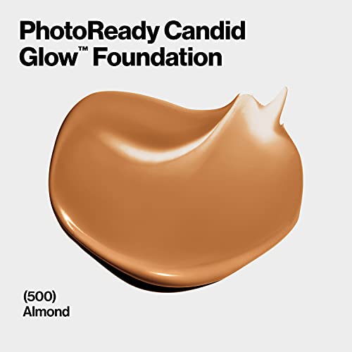 Revlon PhotoReady Candid Glow Moisture Glow Anti-Pollution Foundation with Vitamin E and Prickly Pear Oil, Anti-Blue Light Ingredients, without Parabens, Pthalates, and Fragrances, Almond, 0.75 oz
