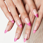 GLAMERMAID French Tip Press on Nails Medium, Short Almond Nude Pink Fake Nails Tips, Oval Round Normal Glue on Nails Stiletto Stick on Nails Gel Set, Natural Reusable Acrylic False Nail Kit for Women