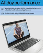 HP Chromebook 14 Laptop, Intel Celeron N4120, 4 GB RAM, 64 GB eMMC, 14" HD Display, Chrome OS, Thin Design, 4K Graphics, Long Battery Life, Ash Gray Keyboard (14a-na0226nr, 2022, Mineral Silver)