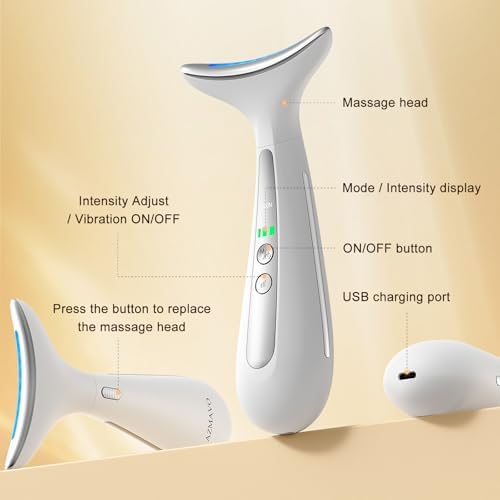 Multi-Functional Beauty Device - 4-in-1 Face, Neck, Eye & Body Massager | Red Light Therapy | Skin Lifting & Firming | Wrinkle & Dark Circle Reducer | Portable Face Sculpting Tool