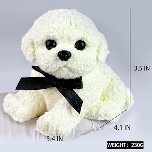 Handmade Big Taba Squishy Dog Toy, Taba Squishy Teddy Dog Toy, Cute Squishy Poodle,Realistic Puppy Toy, Silicone Mochi Fidget Pup, Stress Relief Gift for Adults & Kids (White - XL)