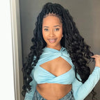 ToyoTress Boho Island Twist Crochet Hair - 18 Inch 8 Packs Short Bob Natural Black Boho Havana Twist Crochet Braids Synthetic Braiding Hair (18 Inch,1B-8P)