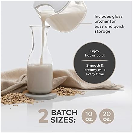 ChefWave Milkmade Dairy Alternative Vegan Nut Milk Maker Machine Almond Milk Soy Milk Oat Milk Cashew Milk Coconut Milk Macadamia Milk, No Soaking, Auto-Clean, Delay Start, Recipe Book - Silver/Black