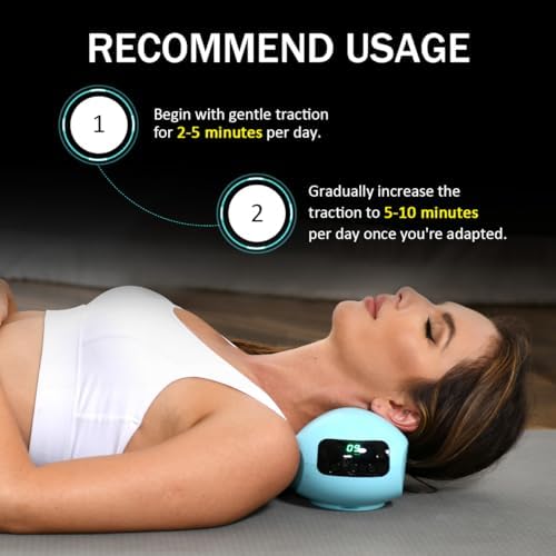 USUIE Red Light Therapy Neck Traction Pillow, Neck Stretcher for Neck Pain Relief, Cervical Traction Device for Tension Headache and Neck Hump Corrector with 10000 mAh Power Bank